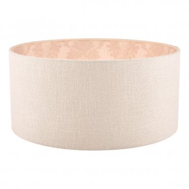 Laura Ashley Hazelton Drum Shade Silver/Pink 45cm/18 inch
