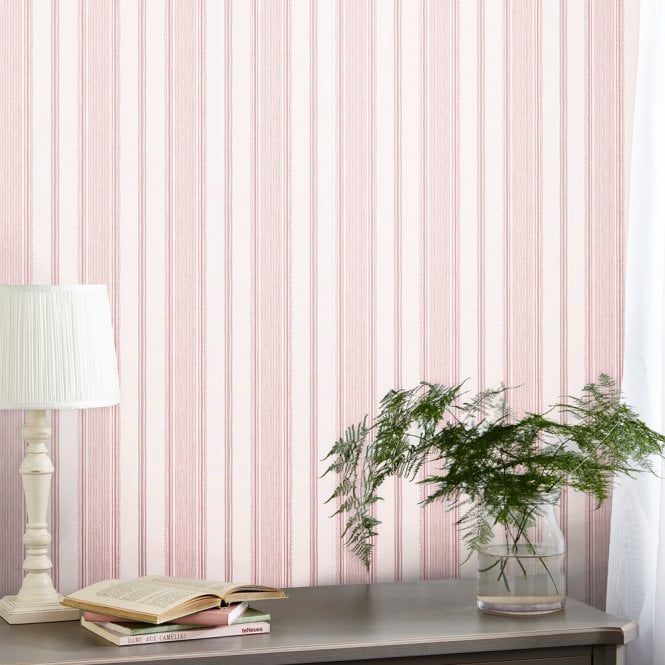 Laura Ashley  Heacham Stripe Blush Wallpaper 115270