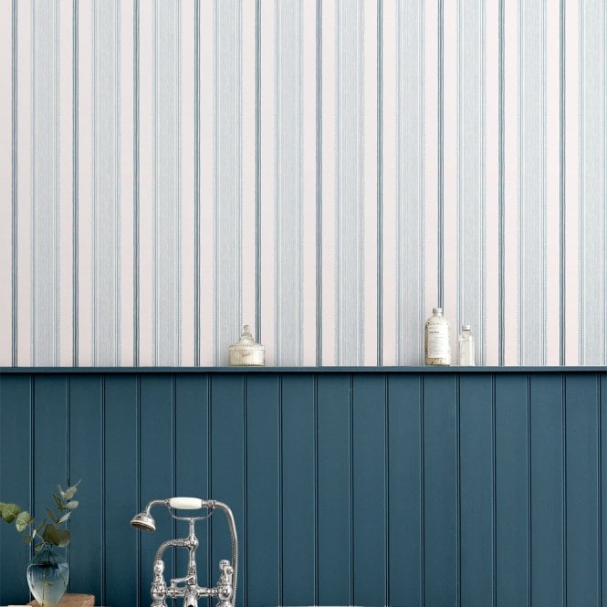 Laura Ashley  Heacham Stripe Seaspray Wallpaper 115271