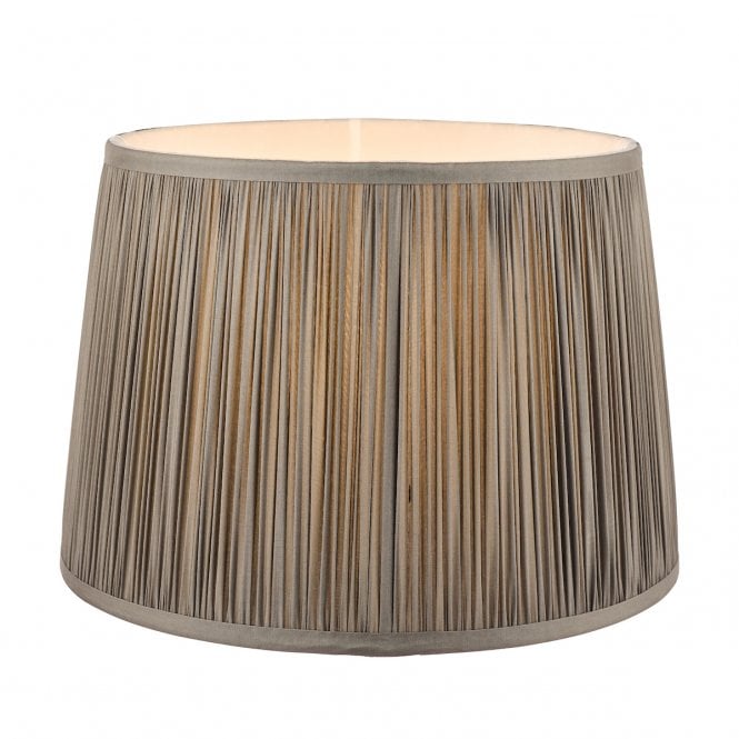 Laura Ashley  Hemsley Pleated Silk Empire Drum Shade Grey 30cm/12 inch