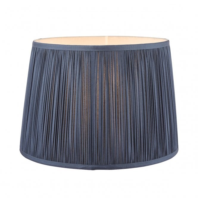 Laura Ashley  Hemsley Pleated Silk Empire Drum Shade Midnight Blue 20cm/8 inch