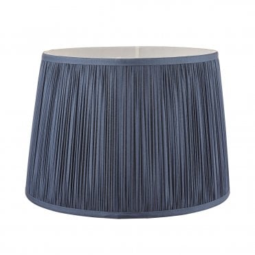 Laura Ashley Hemsley Pleated Silk Empire Drum Shade Midnight Blue 25cm/10 inch