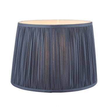 Laura Ashley Hemsley Pleated Silk Empire Drum Shade Midnight Blue 30cm/12 inch