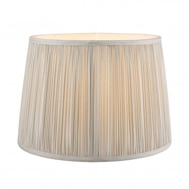 Laura Ashley Hemsley Pleated Silk Empire Drum Shade Silver 25cm/10 inch