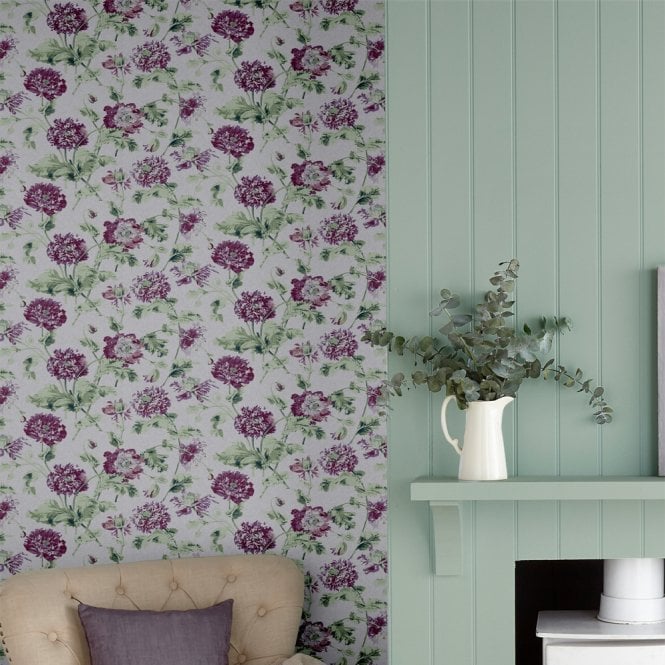Laura Ashley  Hepworth Grape Wallpaper 115268