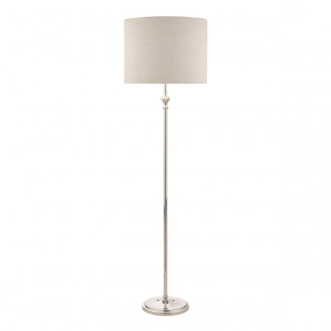 Laura Ashley  Highgrove Floor Lamp Polished Nickel With Shade