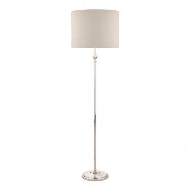 Laura Ashley Highgrove Floor Lamp Polished Nickel With Shade