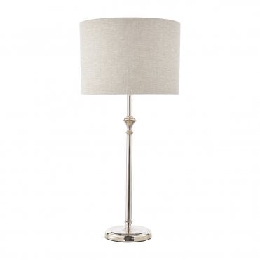 Laura Ashley Highgrove Table Lamp Polished Nickel With Shade