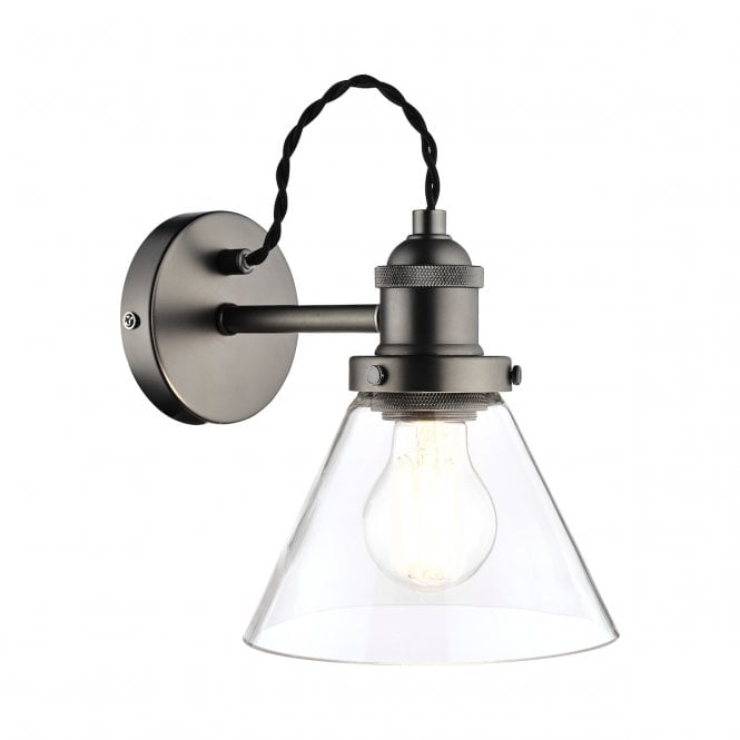 Laura Ashley  Isaac Industrial Nickel 1 Light Wall Light