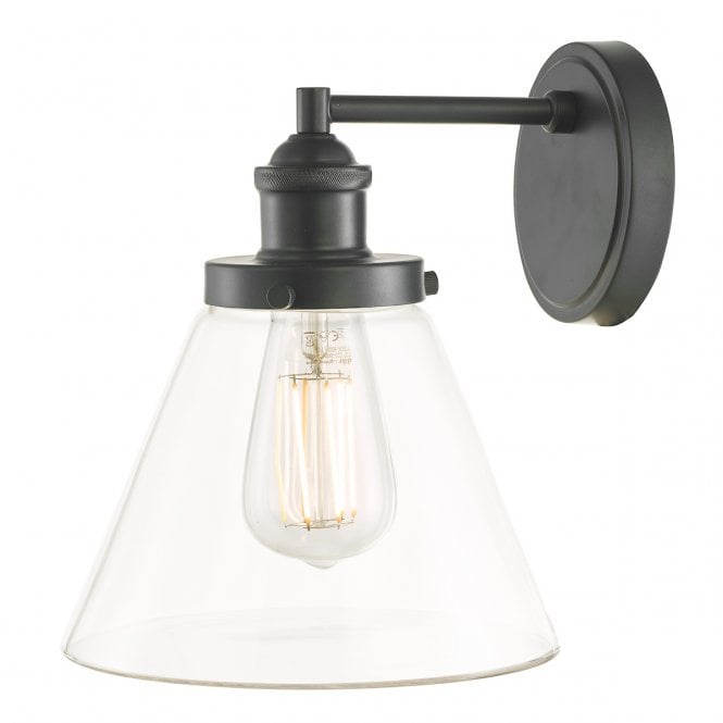 Laura Ashley  Isaac Outdoor Wall Light Charcoal Glass IP44