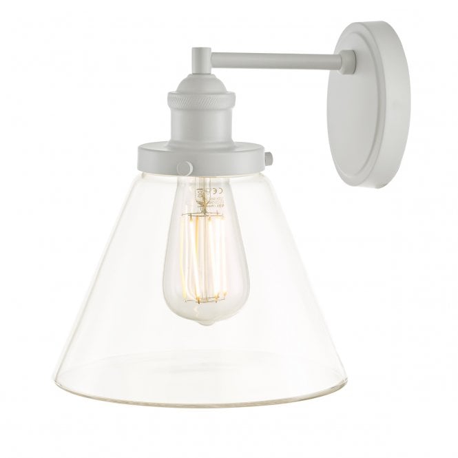 Laura Ashley  Isaac Outdoor Wall Light Pale Slate Grey Glass IP44