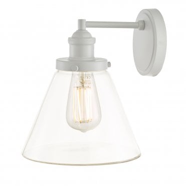 Laura Ashley Isaac Outdoor Wall Light Pale Slate Grey Glass IP44