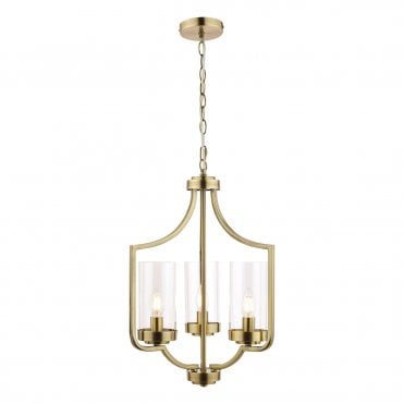 Laura Ashley Joseph 3lt Chandelier Antique Brass Glass
