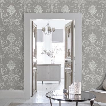 Laura Ashley Josette  Steel Wallpaper 113383