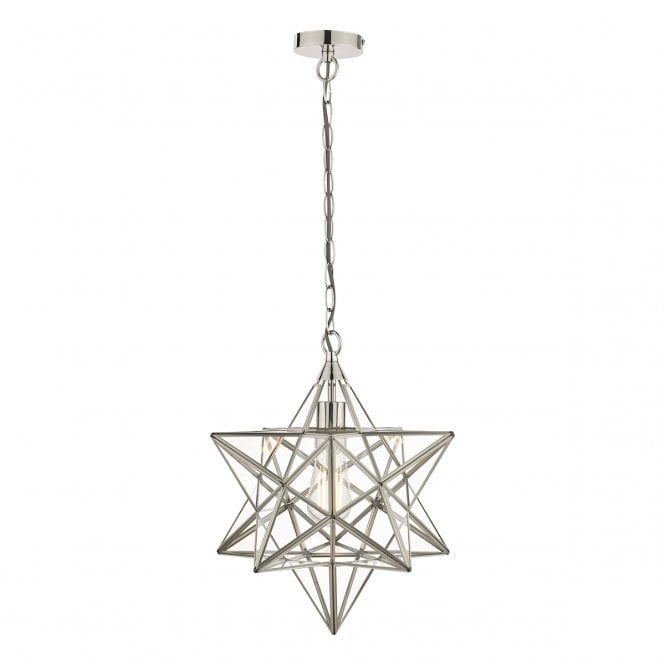 Laura Ashley  Large Star Pendant Silver Glass