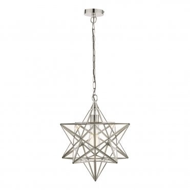 Laura Ashley Large Star Pendant Silver Glass