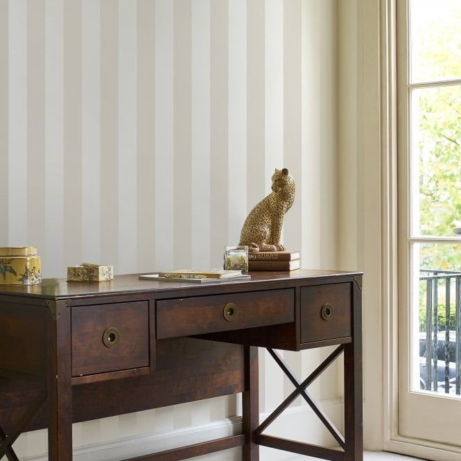Laura Ashley  Lille Pearlescent Stripe Linen Wallpaper 113337
