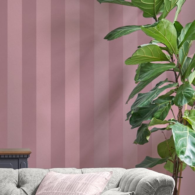 Laura Ashley  Lille Pearlescent Stripe Mulberry Purple Wallpaper 118477