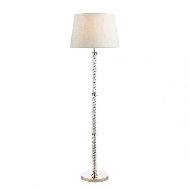 Laura Ashley  Louis Floor Lamp Twisted Glass Polished Nickel Base Only