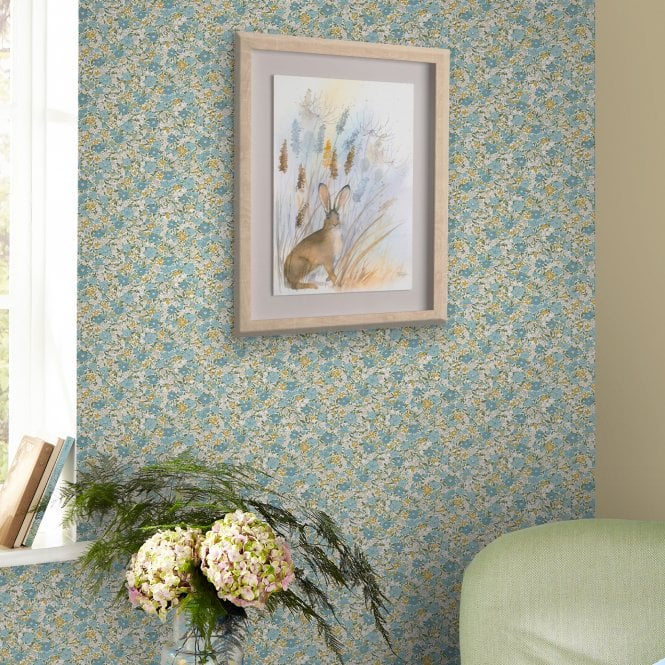 Laura Ashley  Loveston Newport Blue Wallpaper 121075