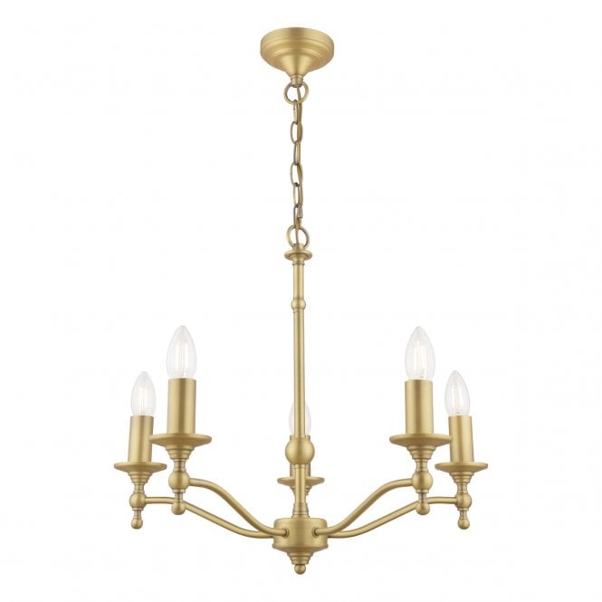 Laura Ashley  Ludchurch 5 Light Armed Pendant Matt Antique Brass Fitting Only