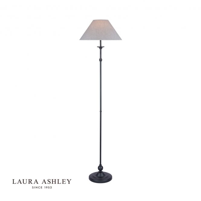 Laura Ashley  Ludchurch Floor Lamp Industrial Black With Shade