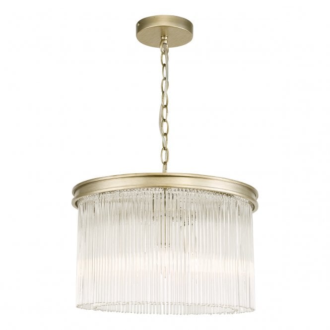 Laura Ashley  Manon 3lt Pendant Champagne Clear Glass
