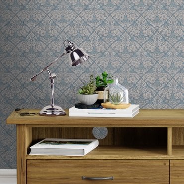 Laura Ashley Margam Newport Blue Wallpaper 118489