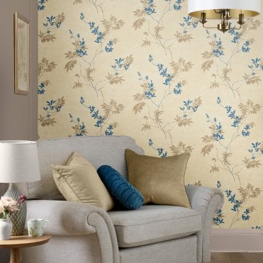 Laura Ashley Mari Gold Wallpaper 119841