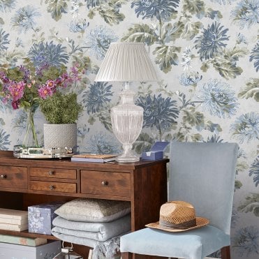 Laura Ashley Maryam Seaspray Wallpaper 114913