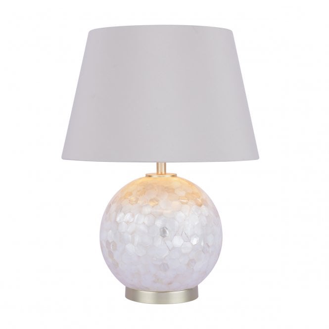 Laura Ashley  Mathern Table Lamp Cream Shell & Champagne With Shade