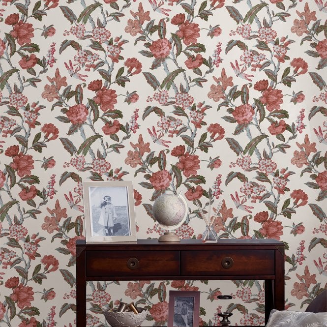 Laura Ashley  Minera Crimson Red Wallpaper 118488