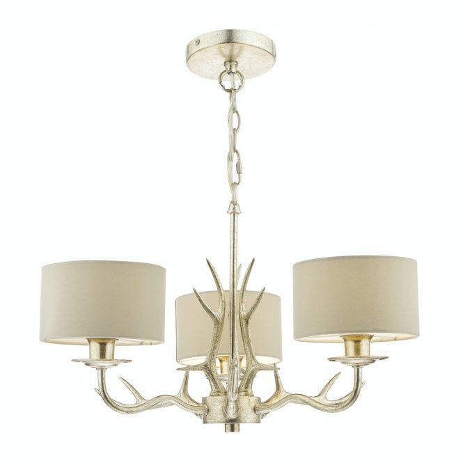 Laura Ashley  Mulroy 3lt Antler Chandelier Champagne With Shades