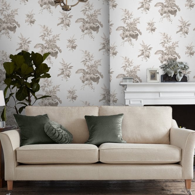 Laura Ashley  Narberth Dove Grey Wallpaper 119850
