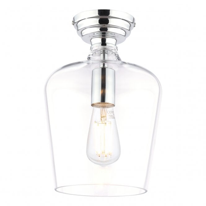 Laura Ashley  Ockley Semi-Flush Polished Chrome and Glass