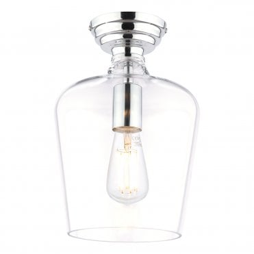 Laura Ashley Ockley Semi-Flush Polished Chrome and Glass