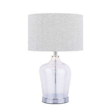Laura Ashley Ockley Touch Table Lamp Polished Chrome & Glass With Shade