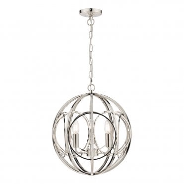 Laura Ashley Orbital 3lt Pendant Polished Nickel