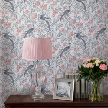 Laura Ashley Osterley Rosewood Wallpaper 114895