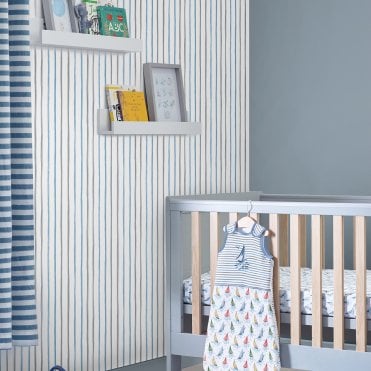 Laura Ashley Painterly Stripe Blue Wallpaper 119863