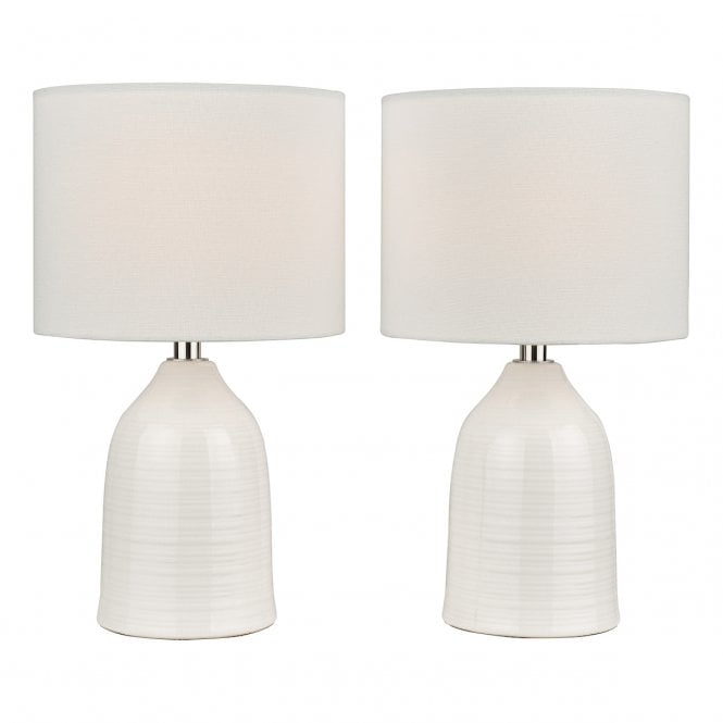 Laura Ashley  Penny Twin Pack Table Lamp Cream With Shade