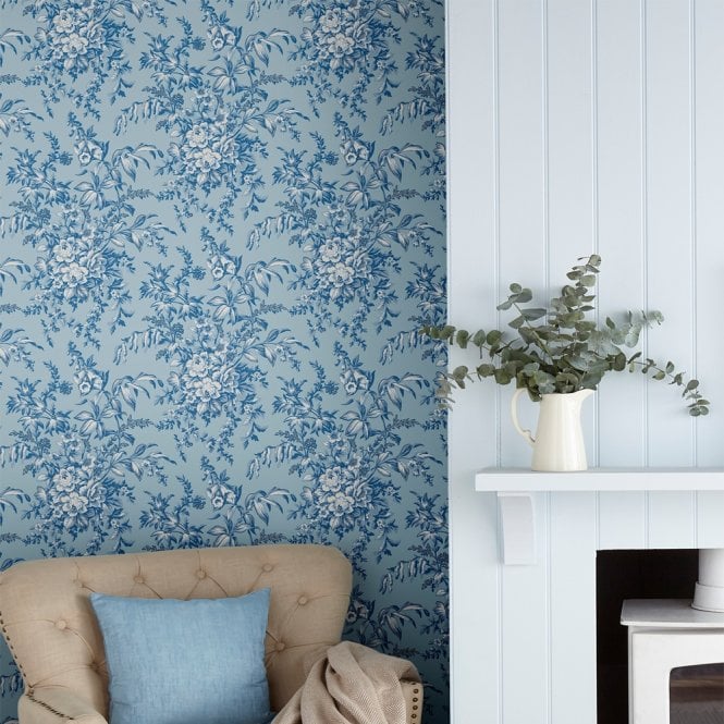 Laura Ashley  Picardie Blue Sky Wallpaper 115251