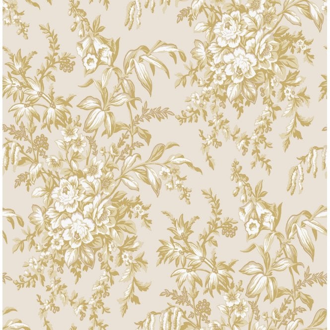 Laura Ashley  Picardie Pale Gold Wallpaper 114900