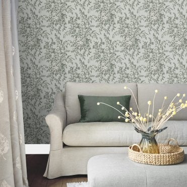 Laura Ashley Picardie Sage Wallpaper 114899