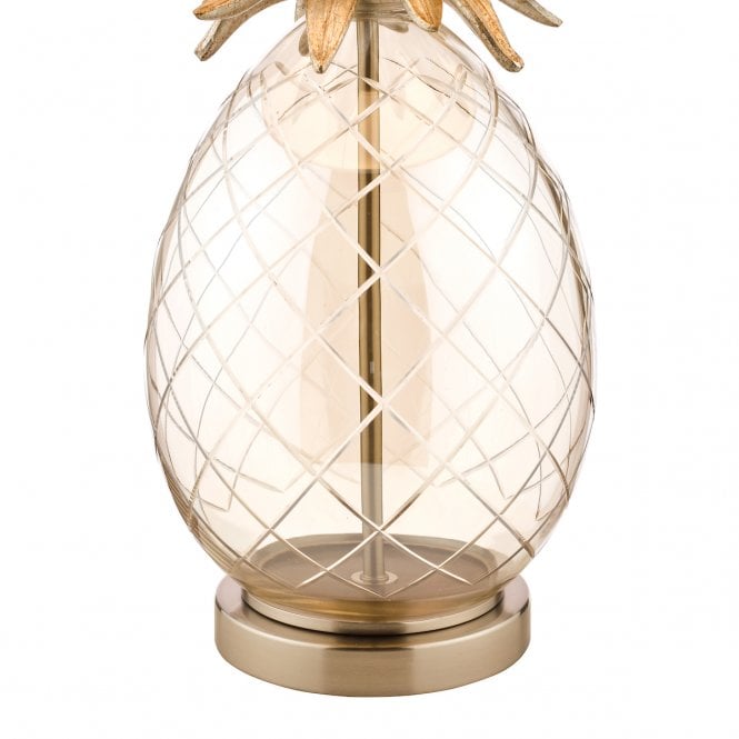 Laura Ashley  Pineapple Large Table Lamp Champagne Cut Glass With Shade