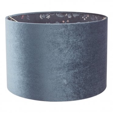 Laura Ashley Portia Drum Shade Blue Velvet 30.5cm/12"