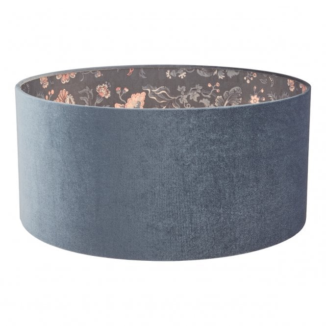 Laura Ashley  Portia Drum Shade Blue Velvet 45cm/18