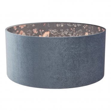 Laura Ashley Portia Drum Shade Blue Velvet 45cm/18"
