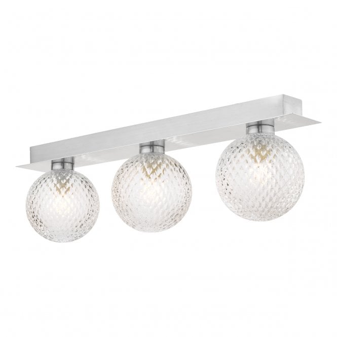 Laura Ashley  Prague 3lt Bathroom Wall Light Polished Chrome Glass IP44