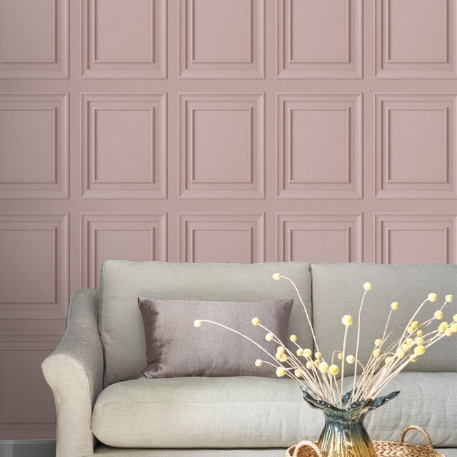 Laura Ashley  Redbrook Wood Panel Blush Wallpaper 115257